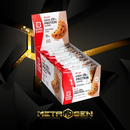 BORN WINNER BOOST High 20% Protein Cookie Chocolate Chip 12x75 гр - GAIN O'CLOCK