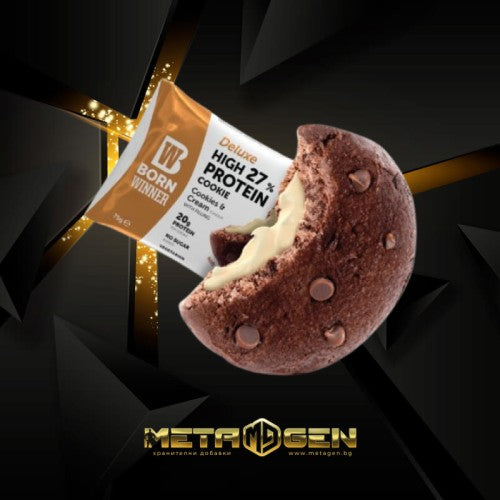 BORN WINNER Deluxe High 27% Protein Cookie Cookies and Cream 75 гр - GAIN O'CLOCK