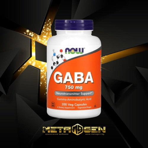 NOW Gaba 750 mg 200 vcaps - GAIN O'CLOCK