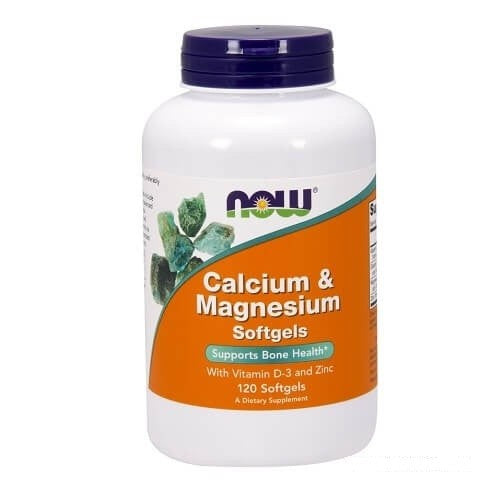 NOW Calcium and Magnesium with vitamin D3 and zinc 120 soft - GAIN O'CLOCK