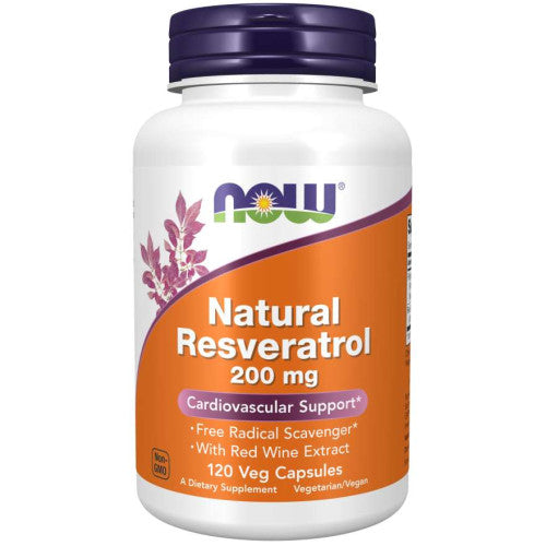 NOW Natural Resveratrol /Mega Potency/ 200 мг / 120 капсули - GAIN O'CLOCK