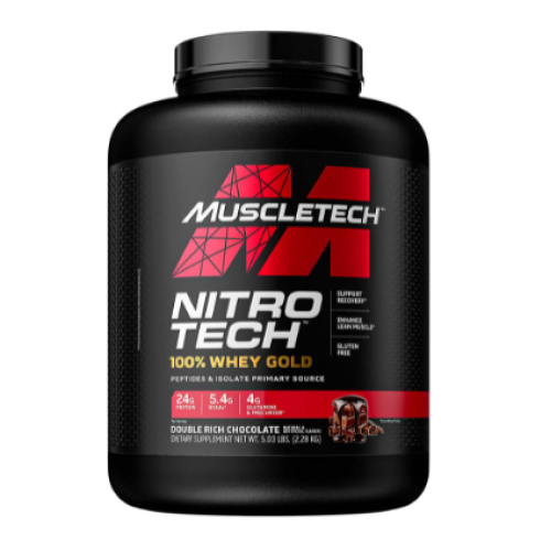 MUSCLETECH - NITROTECH PERFORMANCE WHEY GOLD - 5 LBS - GAIN O'CLOCK