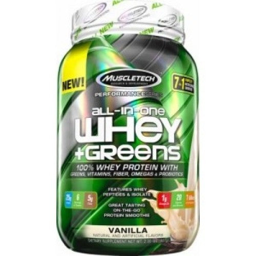 Muscletech All-in-one Whey + Greens 908 грама - GAIN O'CLOCK