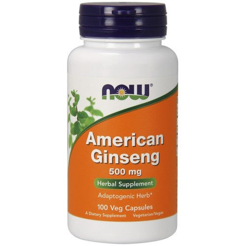 NOW American Ginseng - 500mg 100 Vcaps - GAIN O'CLOCK