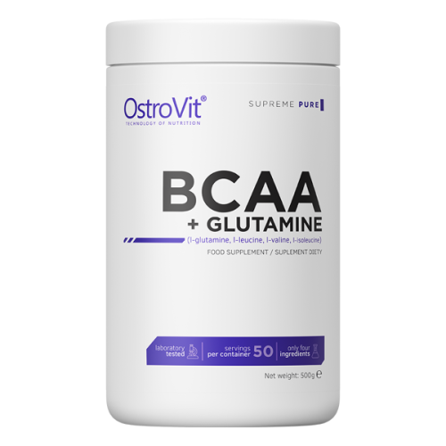 OstroVit BCAA + GLUTAMINE Powder 500 гр / 50 Дози - GAIN O'CLOCK