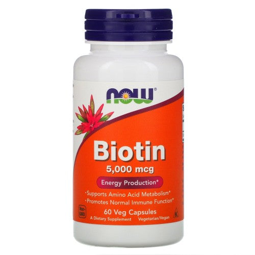 NOW Biotin 5000 мг / 60 капсули - GAIN O'CLOCK