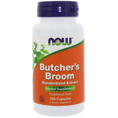 NOW BUTCHER'S BROOM 100 mg - 100 caps - GAIN O'CLOCK