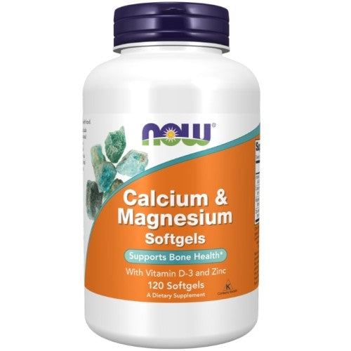 NOW Calcium and Magnesium Softgels / with Vit D and Zinc 240 гел капсули - GAIN O'CLOCK