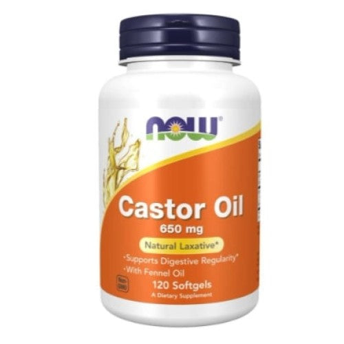 NOW Castor Oil 650 мг / 120 гел капсули - GAIN O'CLOCK