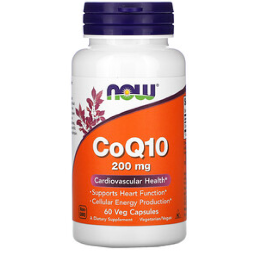 NOW CoQ10 - 200 mg - 60 Veg Capsules - GAIN O'CLOCK