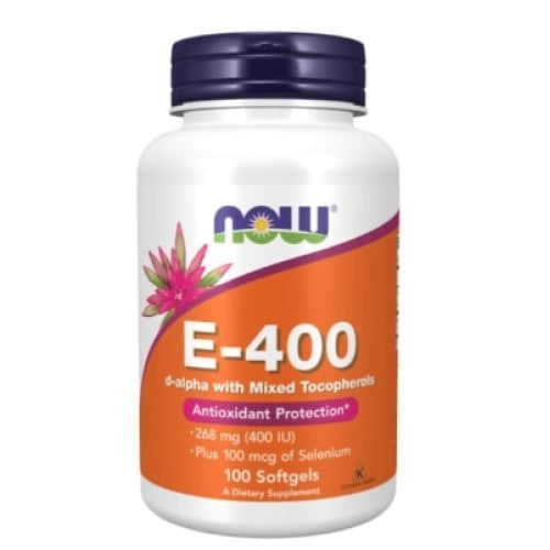 NOW Vitamin E-400 + Selenium 100 гел капсули - GAIN O'CLOCK