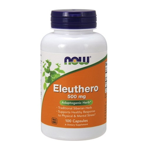 NOW Eleuthero - 500 mg - 100 caps - GAIN O'CLOCK