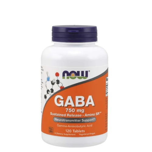 NOW GABA 750 мг SR / 120 таблетки - GAIN O'CLOCK