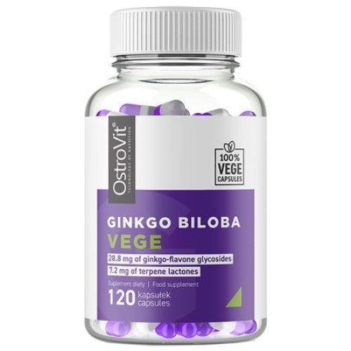 OstroVit Ginkgo Biloba 120 мг / Vege 120 капсули - GAIN O'CLOCK