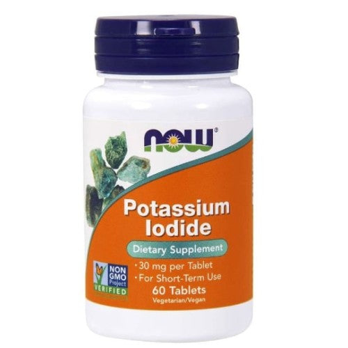 NOW Potassium Iodide 30 мг / 60 таблетки - GAIN O'CLOCK