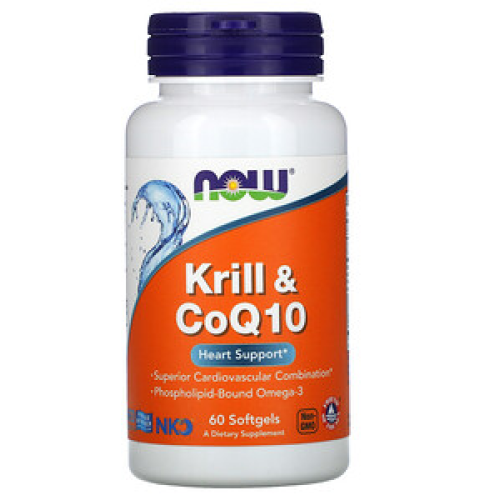 NOW Krill and CoQ10, 60 Softgels - GAIN O'CLOCK