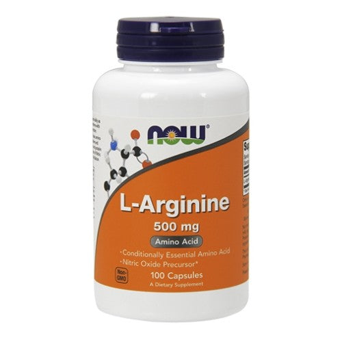 NOW L-Arginine 500mg. / 100 Caps. - GAIN O'CLOCK