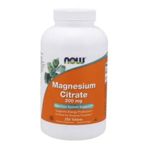 NOW MAGNESIUM CITRATE 200 MG - 250 Tabs - GAIN O'CLOCK