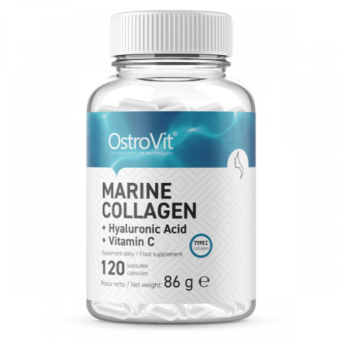 OstroVit MARINE COLLAGEN WITH HYALURONIC ACID AND VITAMIN C 120 капсули - GAIN O'CLOCK