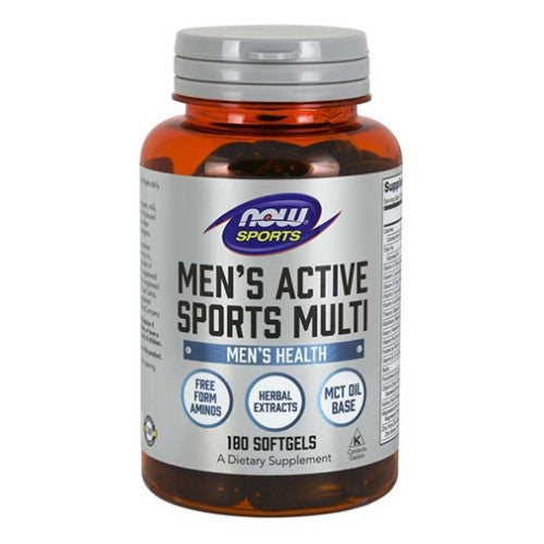 NOW Men's Active Sports Multivitamin / 180 гел капсули - GAIN O'CLOCK