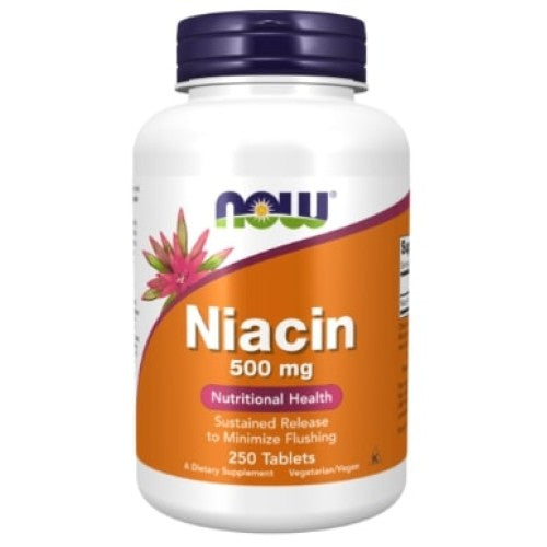 NOW - ВИТАМИН B-3 (NIACIN) 500 MG - 250 ТАБЛЕТКИ - GAIN O'CLOCK