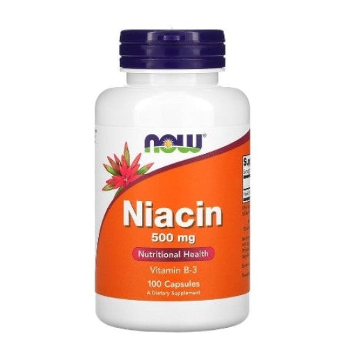 NOW Foods Niacin 500 мг / 100 капсули - GAIN O'CLOCK