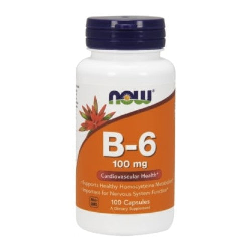 NOW VITAMIN B-6 (PYRIDOXINE) 100 МГ - 100 КАПСУЛИ - GAIN O'CLOCK