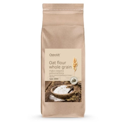 OstroVit Oat Flour Whole Grain 1000gr / Пълнозърнесто брашно - GAIN O'CLOCK