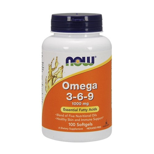 NOW Omega 3-6-9 / 1000mg. / 100 гел капсули - GAIN O'CLOCK