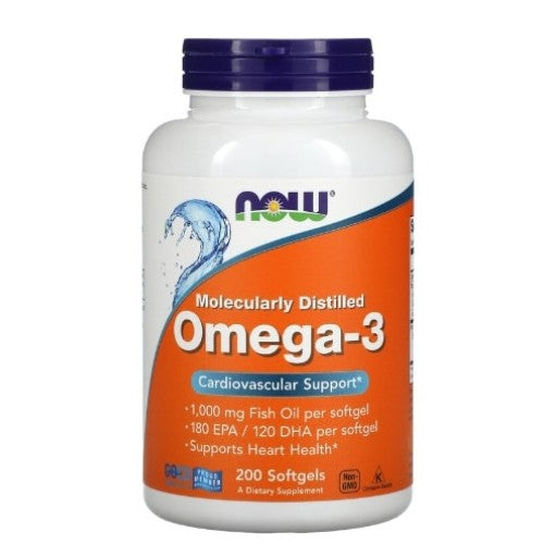 NOW Omega 3 Fish Oil 1000 мг / 200 гел капсули - GAIN O'CLOCK