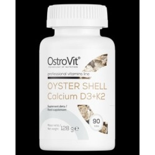 OstroVit Oyster Shell Calcium 400 mg / with D3 + K2 / 90 Tabs - GAIN O'CLOCK