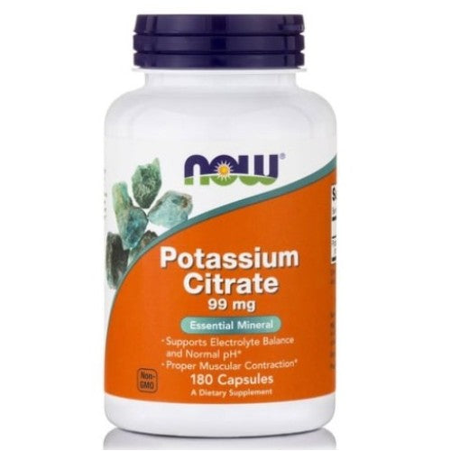 NOW Potassium Citrate 99 мг / 180 гел капсули - GAIN O'CLOCK