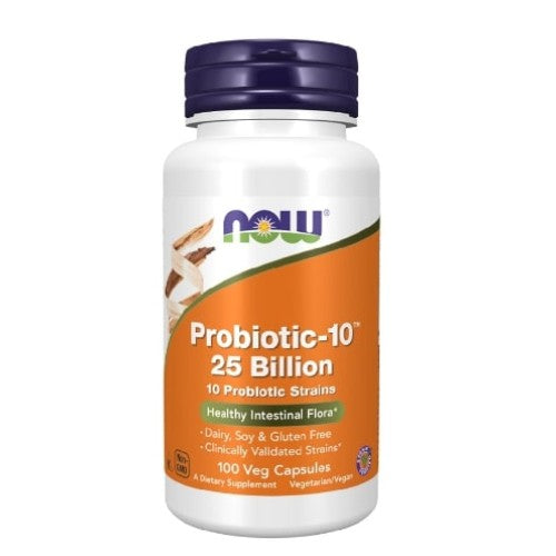 NOW Probiotic-10 - 25 BILLION - 100 капсули - GAIN O'CLOCK