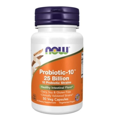 NOW Probiotic-10 ™ / 25 Billion / 50 капсули - GAIN O'CLOCK