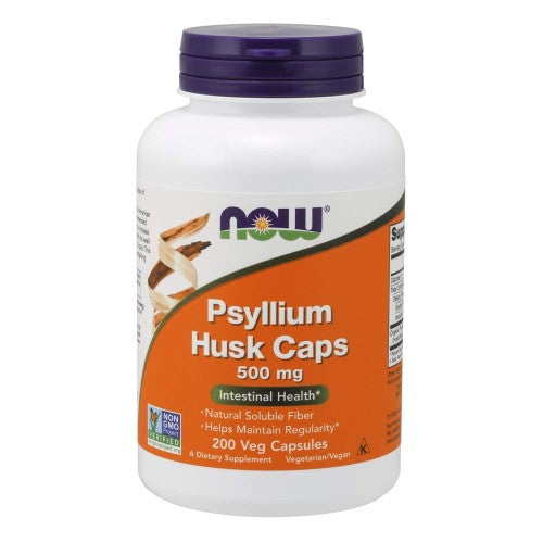 NOW Psyllium Husk 500 мг / 200 капсули - GAIN O'CLOCK