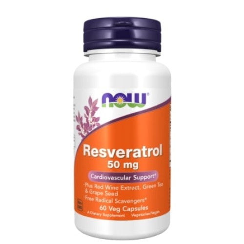 NOW Natural Resveratrol 50 мг / 60 капсули - GAIN O'CLOCK