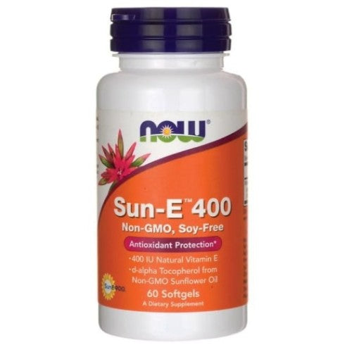 NOW Vitamin Е / Sun-E 400 IU 60 гел капсули - GAIN O'CLOCK