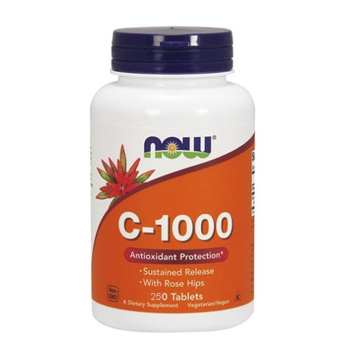 NOW Vitamin C-1000 /Sustained Release with Rose Hips/ 250 Tabs. - GAIN O'CLOCK