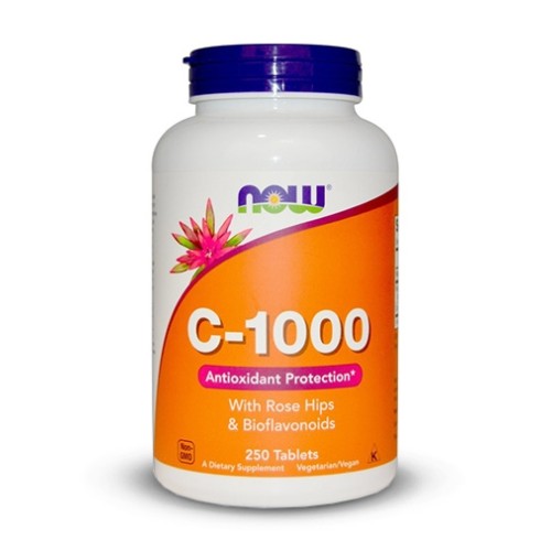 NOW Vitamin C-1000 with Rose Hips and Bioflavonoids 250 tabs. - GAIN O'CLOCK