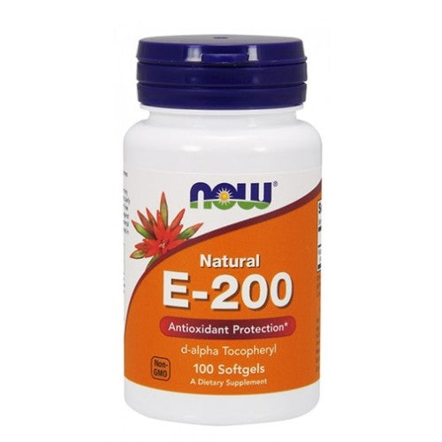 NOW Vitamin E-200 IU D-Alpha / 100 гел капсули - GAIN O'CLOCK