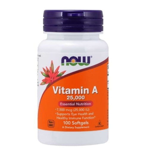 NOW Vitamin A 25000 IU / 100 гел капсули - GAIN O'CLOCK